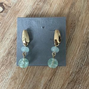 NWT Talbots - gold and torquise drop earrings